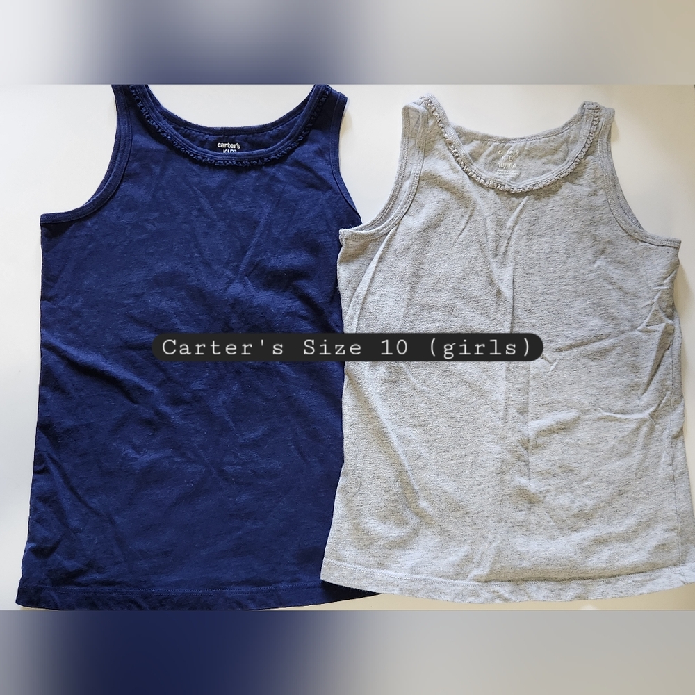 Girls Size 10 Tank Tops Blue And Gray Carter's